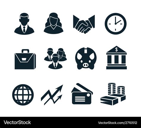 Business Icon Set Royalty Free Vector Image Vectorstock