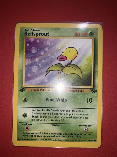 Bellsprout St Edition Nm Near Mint Jungle Set Non Holo Pokemon