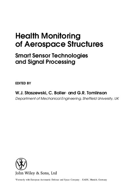 (PDF) Aircraft Structural Health and Usage Monitoring | Wieslaw Staszewski and Christian Boller ...