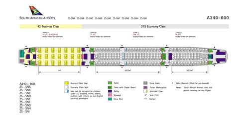 airplane-pics: South African Airways a340 600 seating plan