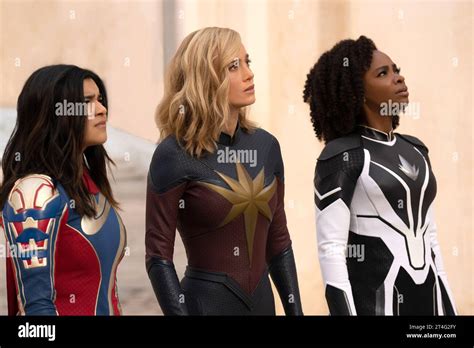 THE MARVELS Aka CAPTAIN MARVEL 2 From Left Iman Vellani As Ms