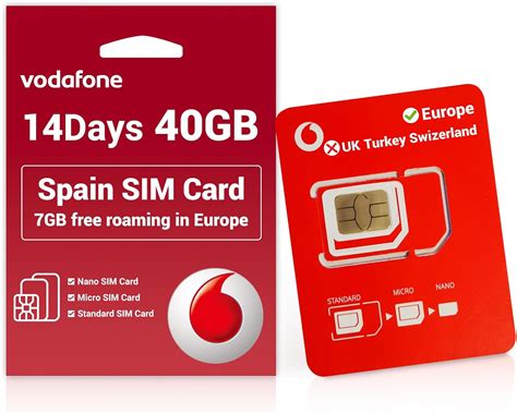 Amazon Spain Vodafone Sim Card Days Gb Gb Free Roaming In