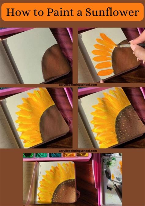 23 Easy Tutorials How To Paint A Sunflower Acrylic Watercolor