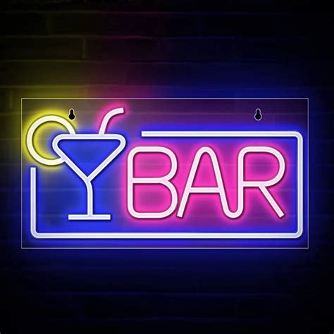 Led Neon Bar Glass Shape Sign Light Indoor Bedroom Wall Decorative Lamp