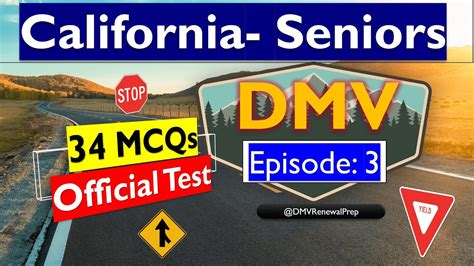 California Dmv Senior Test 2024 Official Question Set 3 Youtube