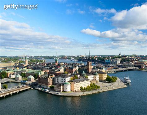 Aerial View Of The Riddarholmen And Gamla Stan City Skyline In