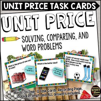 Unit Price Task Card Activity By Runde S Room Tpt