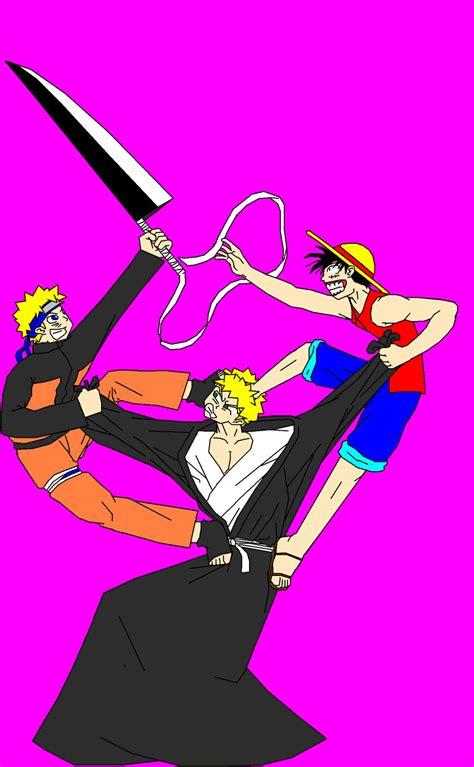 Naruto, Ichigo, and Luffy by CrazySammo19 on DeviantArt