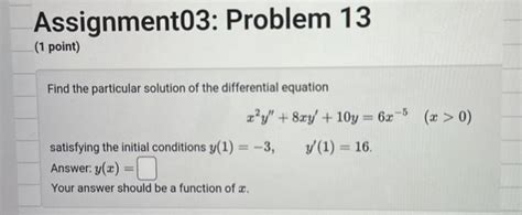 Solved Assignment03 Problem 13 1 Point Find The