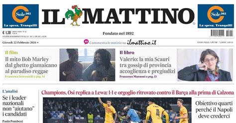 PRIMA PAGINA IL MATTINO OGGI Il Risveglio Calcio Napoli 1926