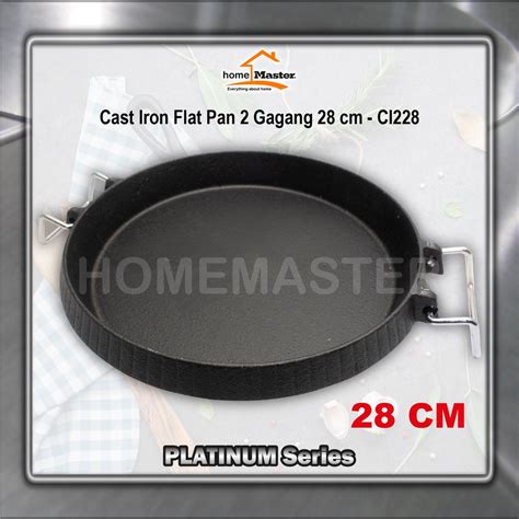 Jual HomeMaster Cast Iron Besi Cor Flat Grill BBQ Saute Pan Round Bulat