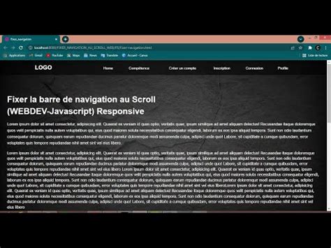 Webdev Javascript Fixer La Barre De Navigation Au Scroll