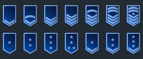 Military Badge Insignia Blue Symbol. Soldier Sergeant, Major, Officer, General, Lieutenant ...