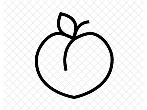 Peach Clipart Svg Line Art Png Download Full Size Clipart 3507618 Pinclipart