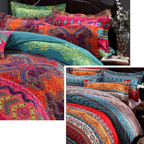 Amazon FADFAY California King Exotic Dark Red Boho Duvet Cover Set