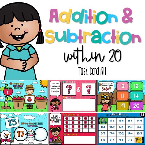 Addition Subtraction Within Task Card Package Top Teacher