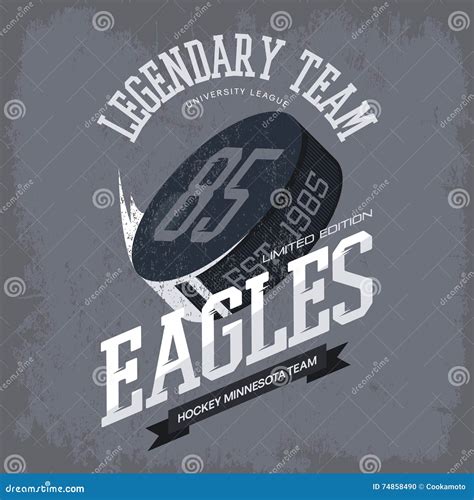 Ice Hockey Flying Puck with Trail or Tail As University Stock Vector