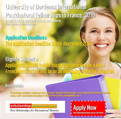 Bordeaux International Postdoctoral Fellowships In France