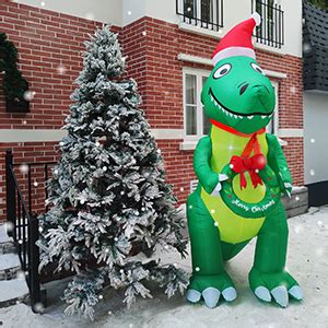 Amazon TURNMEON 10 Ft Tall Christmas Inflatables Dinosaur Outdoor