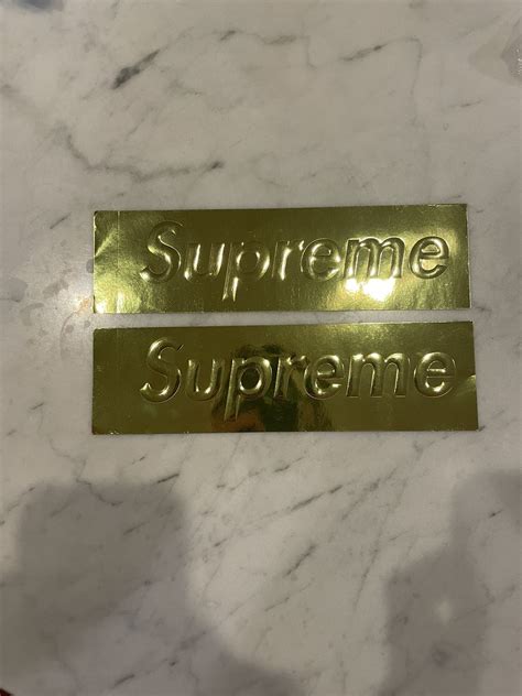 Supreme 2x Supreme Embossed Metallic Gold Box Logo Sticker Grailed