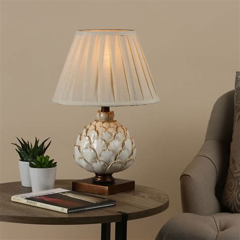 Layer Artichoke Cream Table Lamp With Pleated Shade Cos