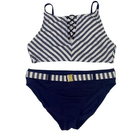 Bleu Rod Beattie Swim Bleu Rod Beattie Navy White Stripe Bikini