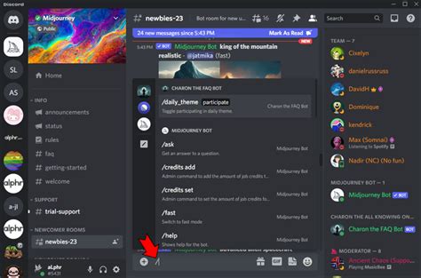 Midjourney Discord Befehle