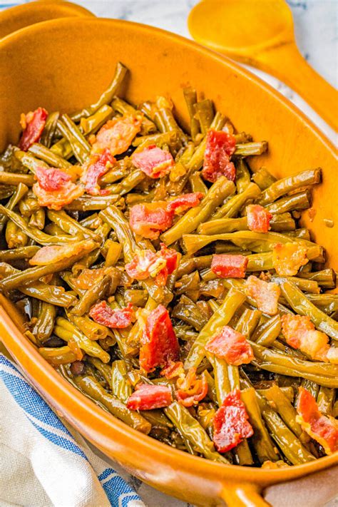 Simple Green Beans With Bacon And Brown Sugar Averie Cooks