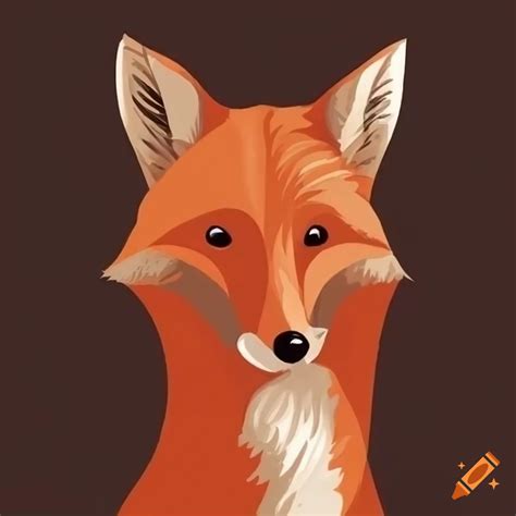 A Wise Fox In A Simple Illustrated Style