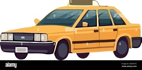 Yellow Taxi Vector Illustration Over White Stock Vector Image And Art Alamy