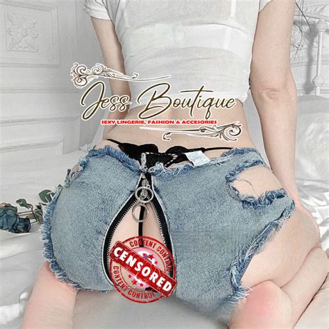 Jual Lingerie Celana Pendek Jeans Berlubang Low Waist Modis Sexy Hotpant Denim Asli Import