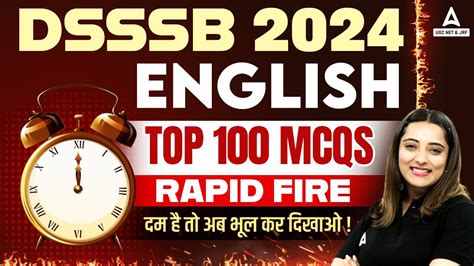 Dsssb I English I Top Mcqs Rapid Fire By Nidhi Arora Youtube