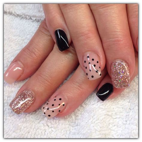 Nude Black Gel Nail Art Nails Nail Art