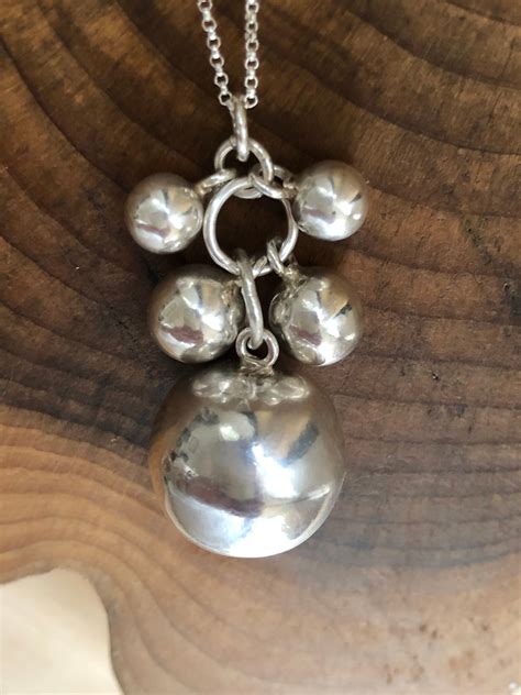 Highly Polished Sterling Silver Balls Drop Pendant Etsy