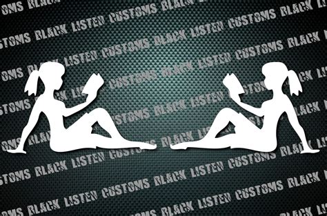 Mudflap Girl Reading Mud Flap Funny Custom Vinyl Jdm Decal