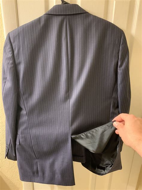 Daniel Cremieux Mens Navy Pinstripe Loro Piana Wool Gem