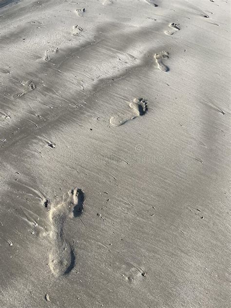 Empreinte Humaine Dans Le Sable Photo Stock Image Du Contexte Sable