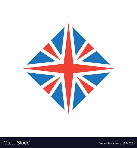 Stylized british flag icon or design element Vector Image