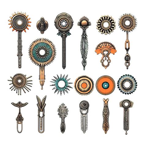 Premium Vector Bohemian Vector Hardware On White Background Styl