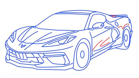 How To Draw Chevrolet Corvette C8 Step By Step 20 Easy Phase