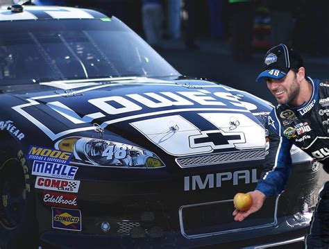 Jimmie Johnson Rewards Daytona 500 Winning Car With Tasty Apple