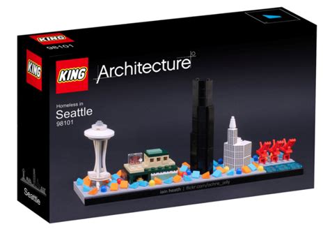 Artist Builds Lego Scene For A Modern Day Seattle With Iconic Buildings — And Tents On The