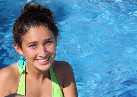 Pretty Teen Girl In A Pool Royalty Free Stock Images Image 7329639