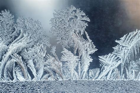 Premium Photo | The unusual frost on a winter window