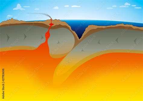 Tectonic Plates - Subduction zone. "Full compatible gradients." Stock ...