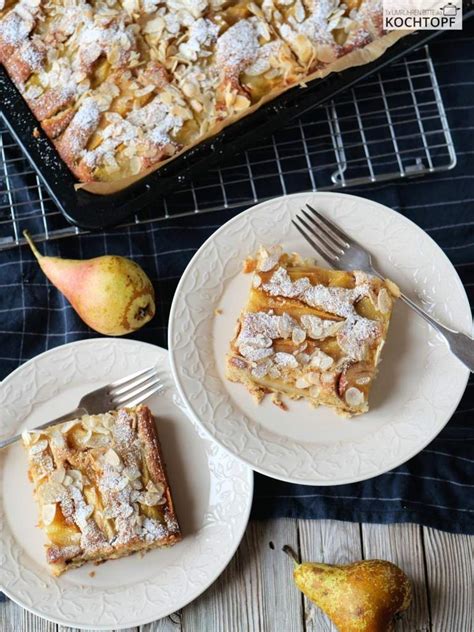 Birnenkuchen Vom Blech Mit Amaretto Mandeln So Einfach So Gut