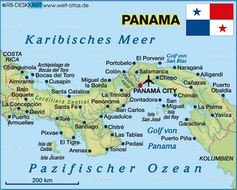 Karte Von Panama Land Staat Welt Atlas De