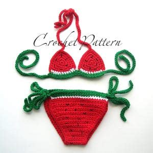 CROCHET PATTERN Watermelon Bikini Baby Set Crochet Baby Swimwear In English PDF Pattern For