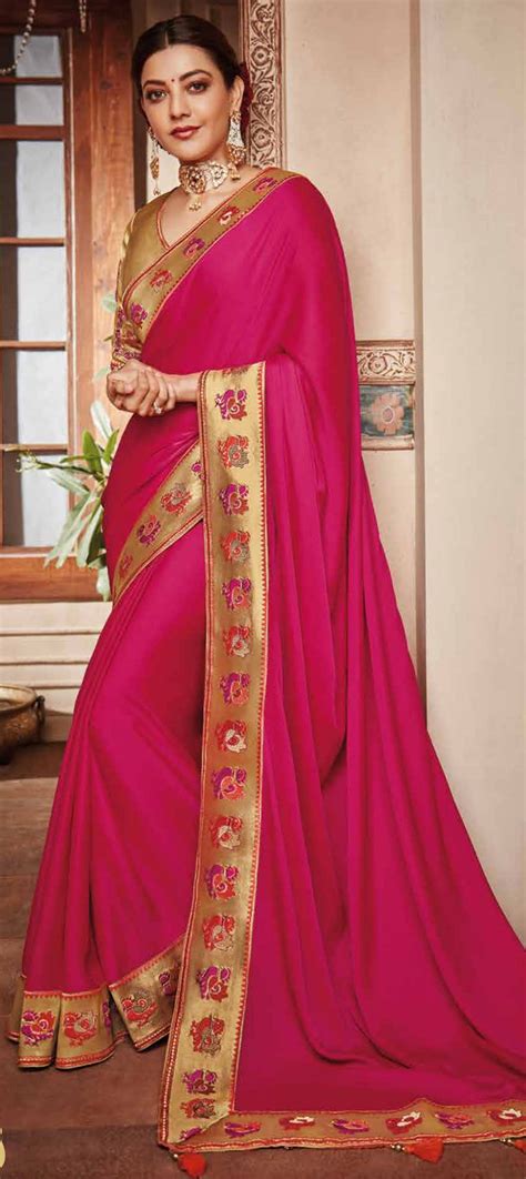 Party Wear Reception Traditional Pink And Majenta Color Art Silk