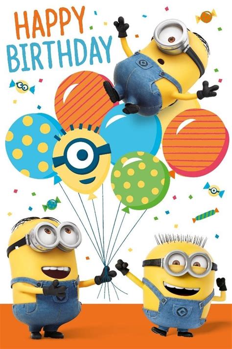 Pin On Festa Di Compleanno Happy Birthday Minions Minion Birthday Card Minion Birthday